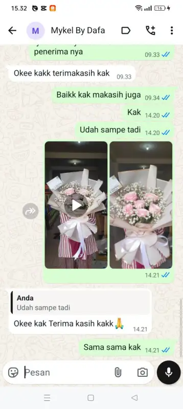 Testimonial Papan buket bunga LUWU